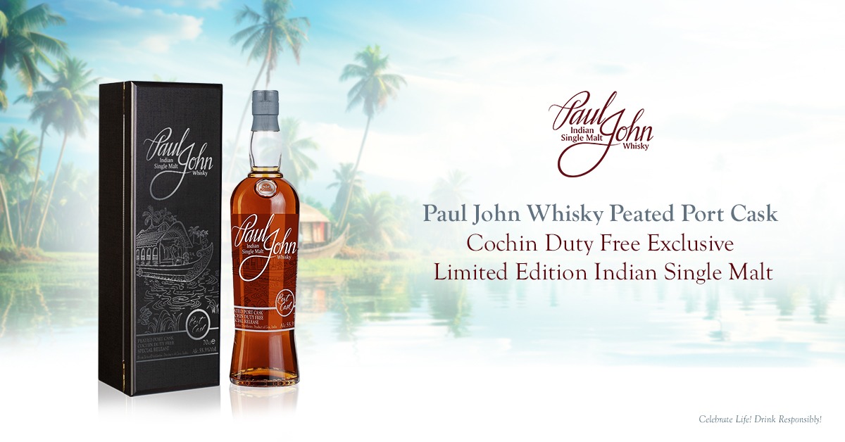 Paul John Whisky Peated Port Cask - Cochin Duty Free Exclusive | Limited Edition Indian Single Malt