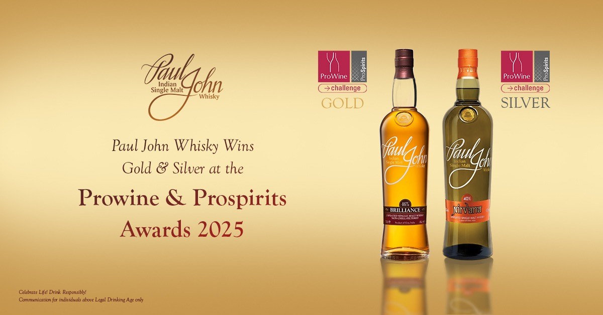 Paul John Whisky wins Gold & Silver at the Prowine & ProSpirits Awards 2025